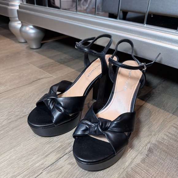 Marc Fisher Black Platform Block Heel Sandals – Size 7.5M - Picture 2 of 7